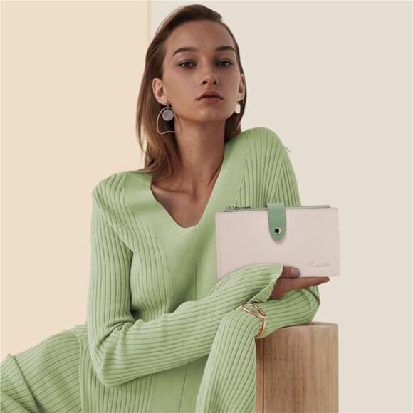 RFID Wallet Women Bifold Multi Card Wallet Case with Zipper Pocke - Picture 7 of 7